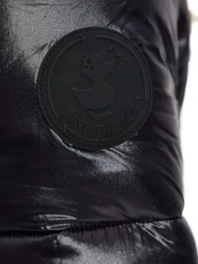 Save The Duck Isla Down Jacket With Laqué Finish In Black