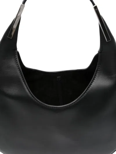 Savette The Small Florence Hobo In Smooth Calf Leather In Black