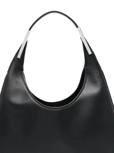 Savette The Small Florence Hobo In Smooth Calf Leather In Black