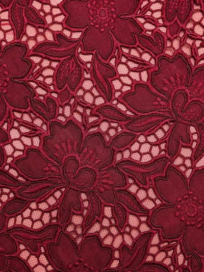 Self-portrait Lace Midi Skirt In Red