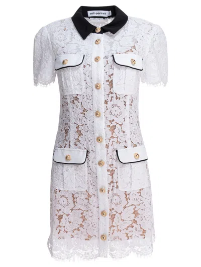 Self-portrait Self Portrait Embroidered Lace Dress In White