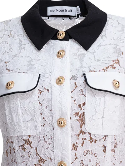 Self-portrait Self Portrait Embroidered Lace Dress In White