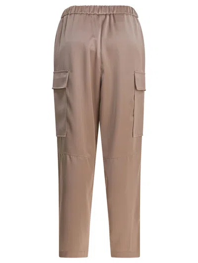 Semper Beige Polyester Trousers In Neutral