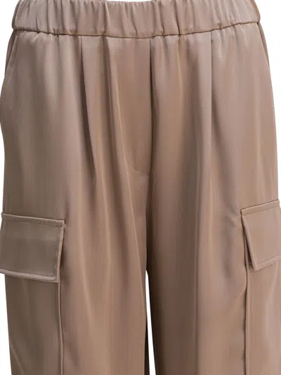 Semper Beige Polyester Trousers In Neutral