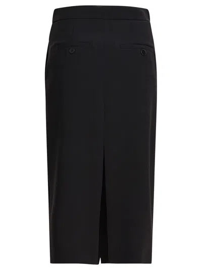 Semper Midi Skirt With Double Slit In Black