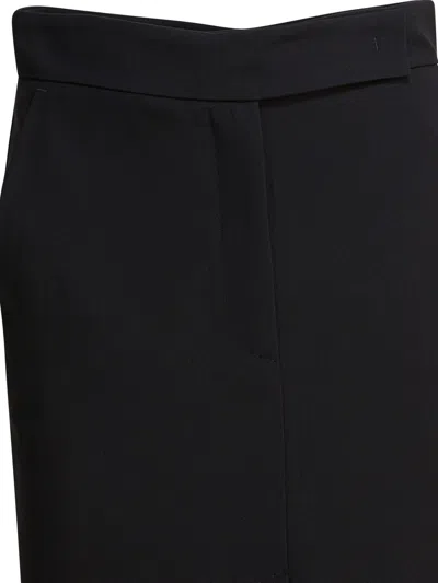 Semper Midi Skirt With Double Slit In Black