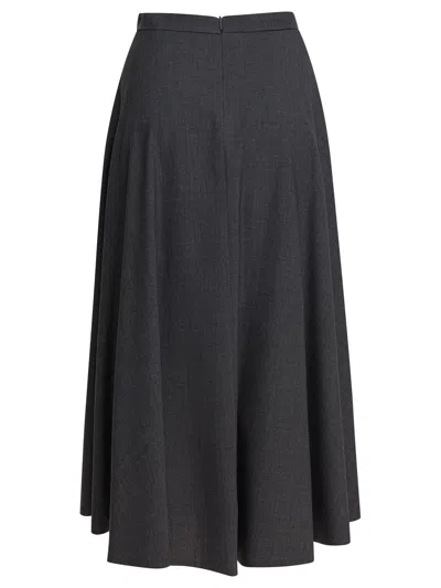 Semper Grey Elastane Skirt In Black