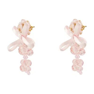 Simone Rocha Petite Bow Earrings In Pink