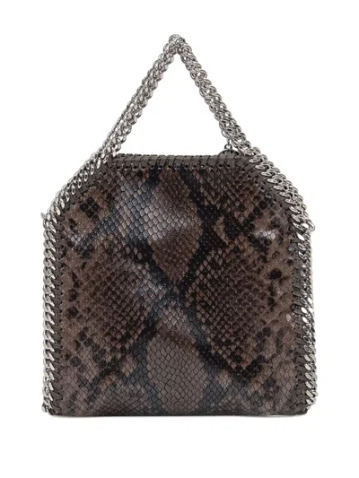 Stella Mccartney Falabella Tiny Shoulder Bag In Python Print Polyester In Brown