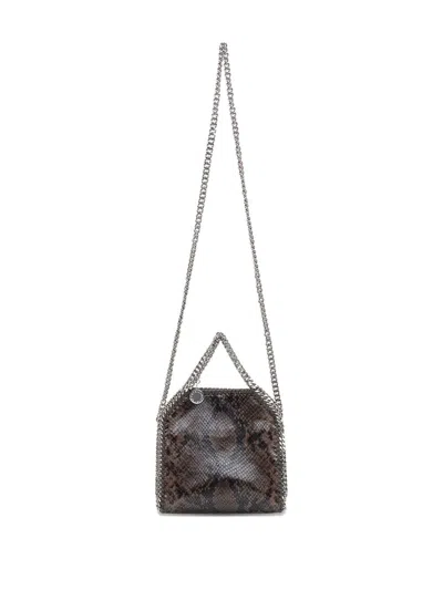 Stella Mccartney Falabella Tiny Shoulder Bag In Python Print Polyester In Brown