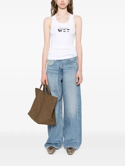 Stella Mccartney Wet Tank Top Slippery When Graphic Print In White