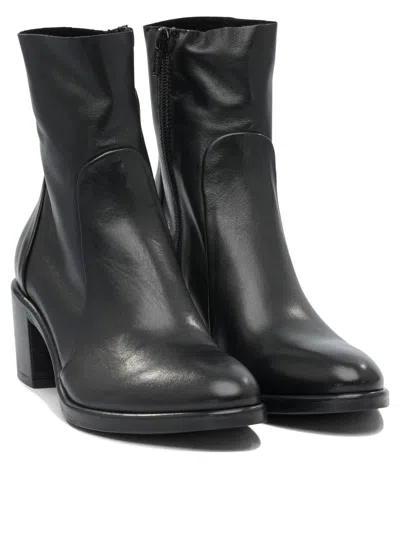 Strategia Black Rubber Ankle Boots In Black