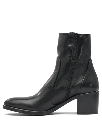 Strategia Black Rubber Ankle Boots In Black