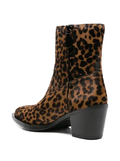 Stuart Weitzman Block Heel Animal Print Bootie