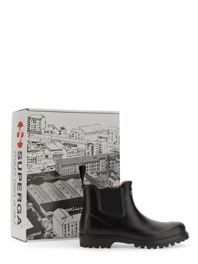Superga Rubber Boot In Black