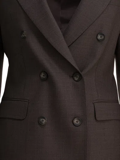 Tagliatore Tailored Jacket With Flap Pockets And Notch Lapel In Brown