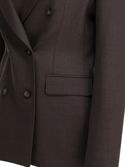 Tagliatore Tailored Jacket With Flap Pockets And Notch Lapel In Brown