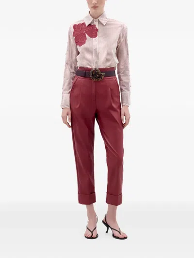 Silvia Tcherassi Moad Cuffed Trousers In Red