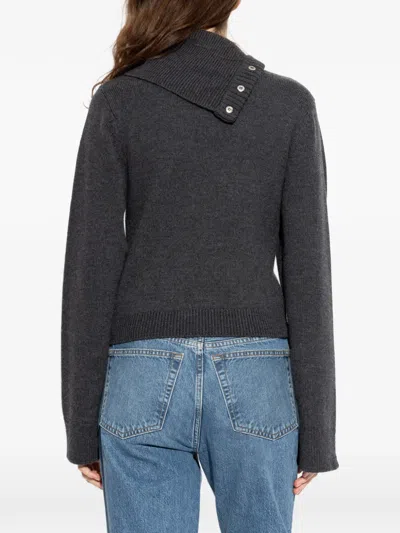 Iro Button High-neck Sweater In Gray