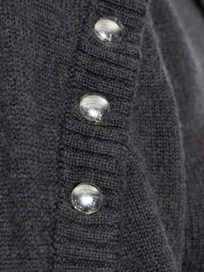 Iro Button High-neck Sweater In Gray
