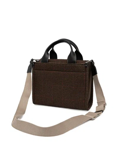 格纹贴花手提包