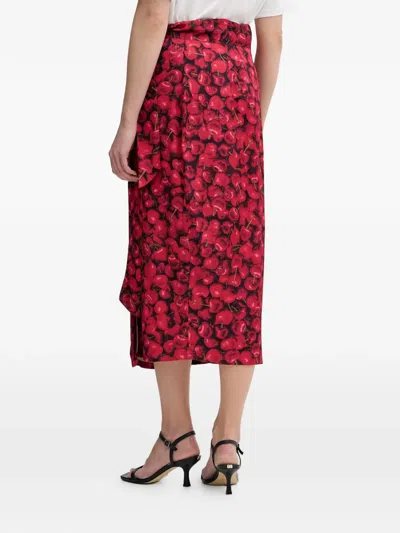 Never Fully Dressed Cherry-print Wrap Midi Skirt In Multi