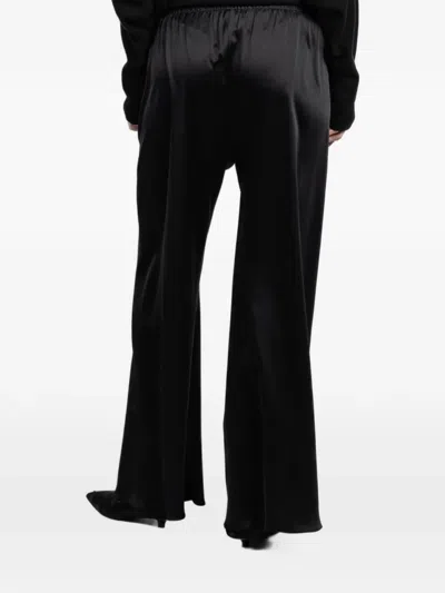 Peter Cohen Satin Flared Trousers In Black