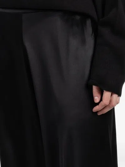 Peter Cohen Satin Flared Trousers In Black
