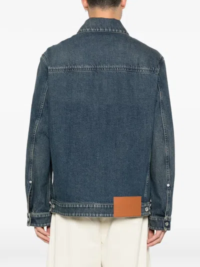Jil Sander Button Pocket Dnim Jacket In Blue