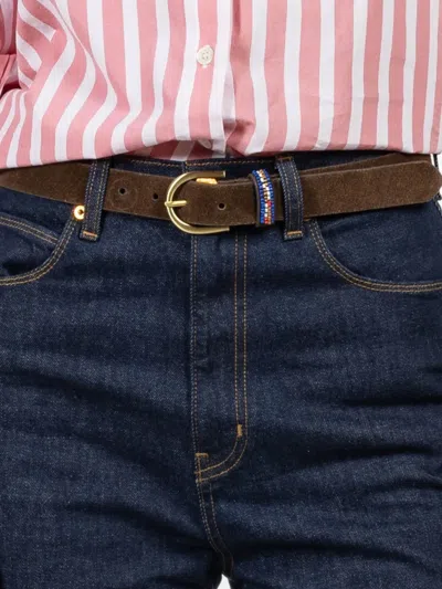 Xirena Beaded Buckle Belt In Brown