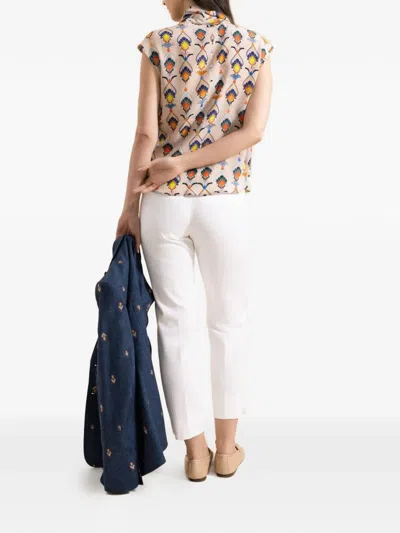 Maison Common Printed Silk Blouse In Neutral