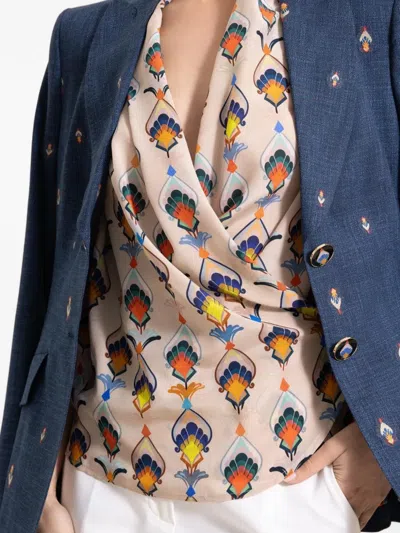 Maison Common Printed Silk Blouse In Neutral