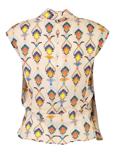 Maison Common Printed Silk Blouse In Neutral