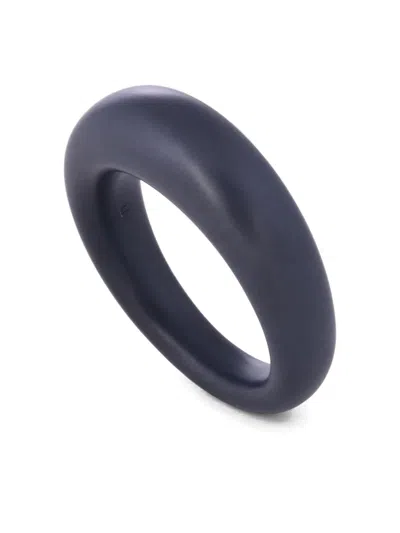 Sidney Garber Dome Titanium Ring In Blue