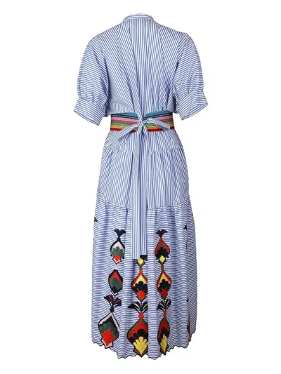Maison Common Stripe-pattern Midi Dress In Multi