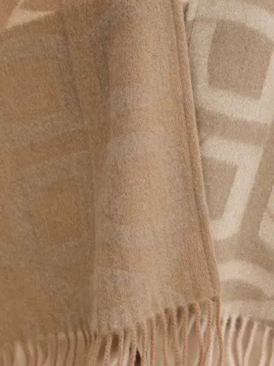 Gant Geometric Fringed Shawl In Neutral