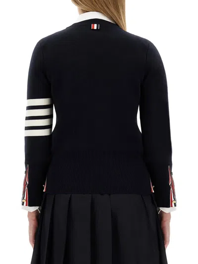 Thom Browne Milano Stitch Jersey With 4 Bars In Black