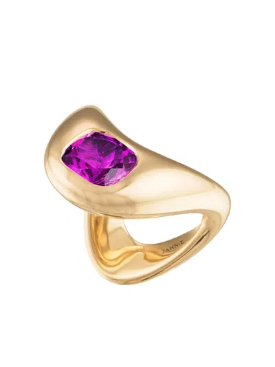 Zahn-z Cushion Pink Ring In Gold