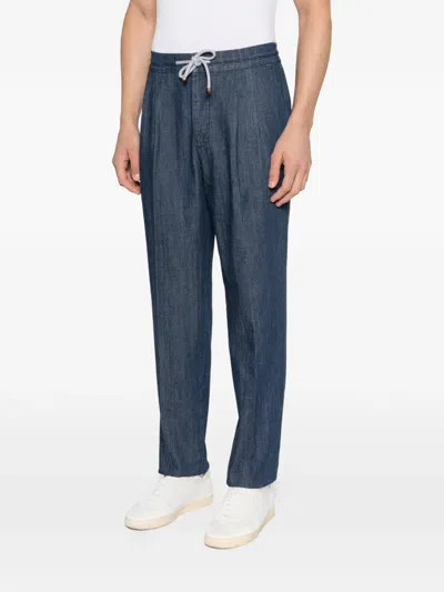 Brunello Cucinelli Drawstring Jeanss In Blue