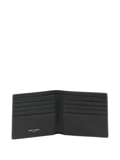 Saint Laurent Cassandre Wallet In Black