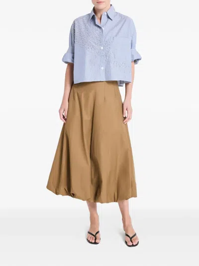 Twp Full Intentions Bubble Hem Midi Skirt In Brown