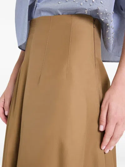 Twp Full Intentions Bubble Hem Midi Skirt In Brown