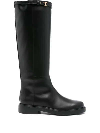 Tod's Tods Gomma 20l Stivale Leather Knee-high Boots In Black