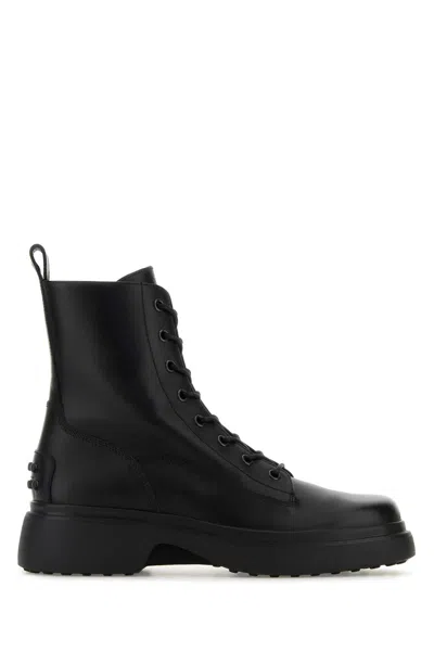 Tod's Platform Combat Boots With Lace-up Design In Black