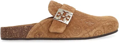 Tory Burch Mellow Suede Slippers Flat Sole In Brown