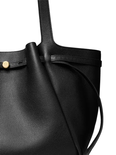 Tory Burch Saint Laurent Cassandre Leather Bucket Bag In Black
