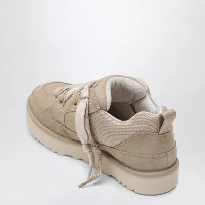 Ugg Lo Lowmel Beige Sneakers With Mesh Inserts And Logo On The Side In Suede Man In Nude
