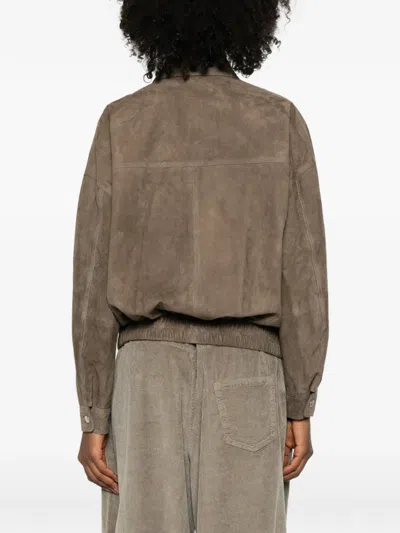 FREDERICA 翻领绒面皮夹克