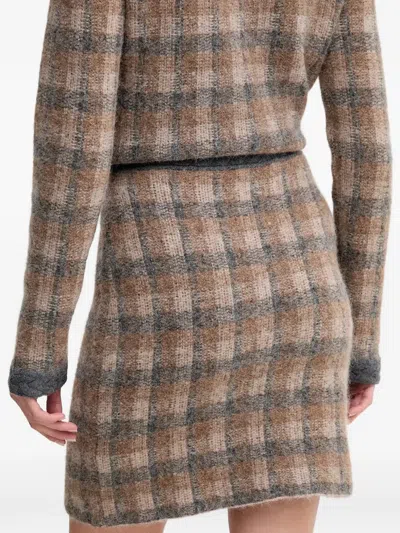 Joop Kanda Check-pattern Mini Skirt In Green