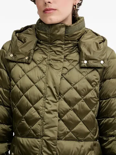Joop Constance Quilted-design Coat In Green